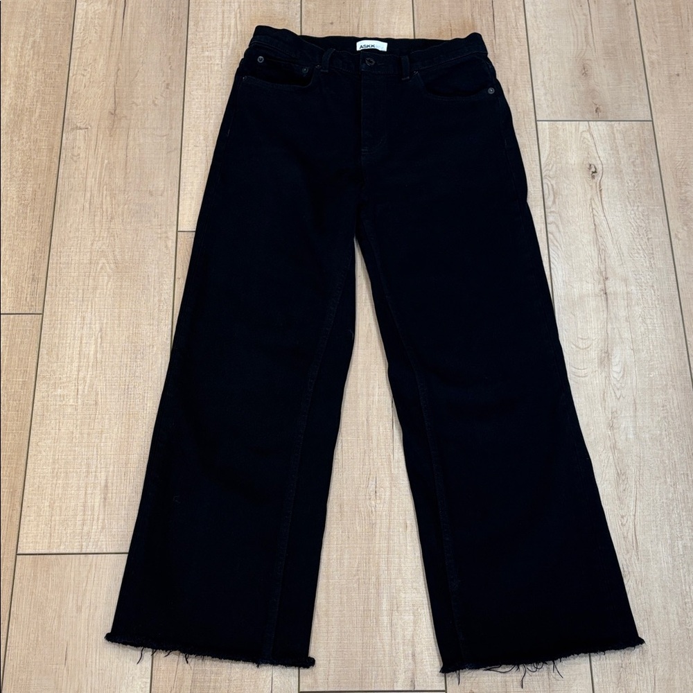 ASKK NY Black Crop Slim Wide Leg Jeans